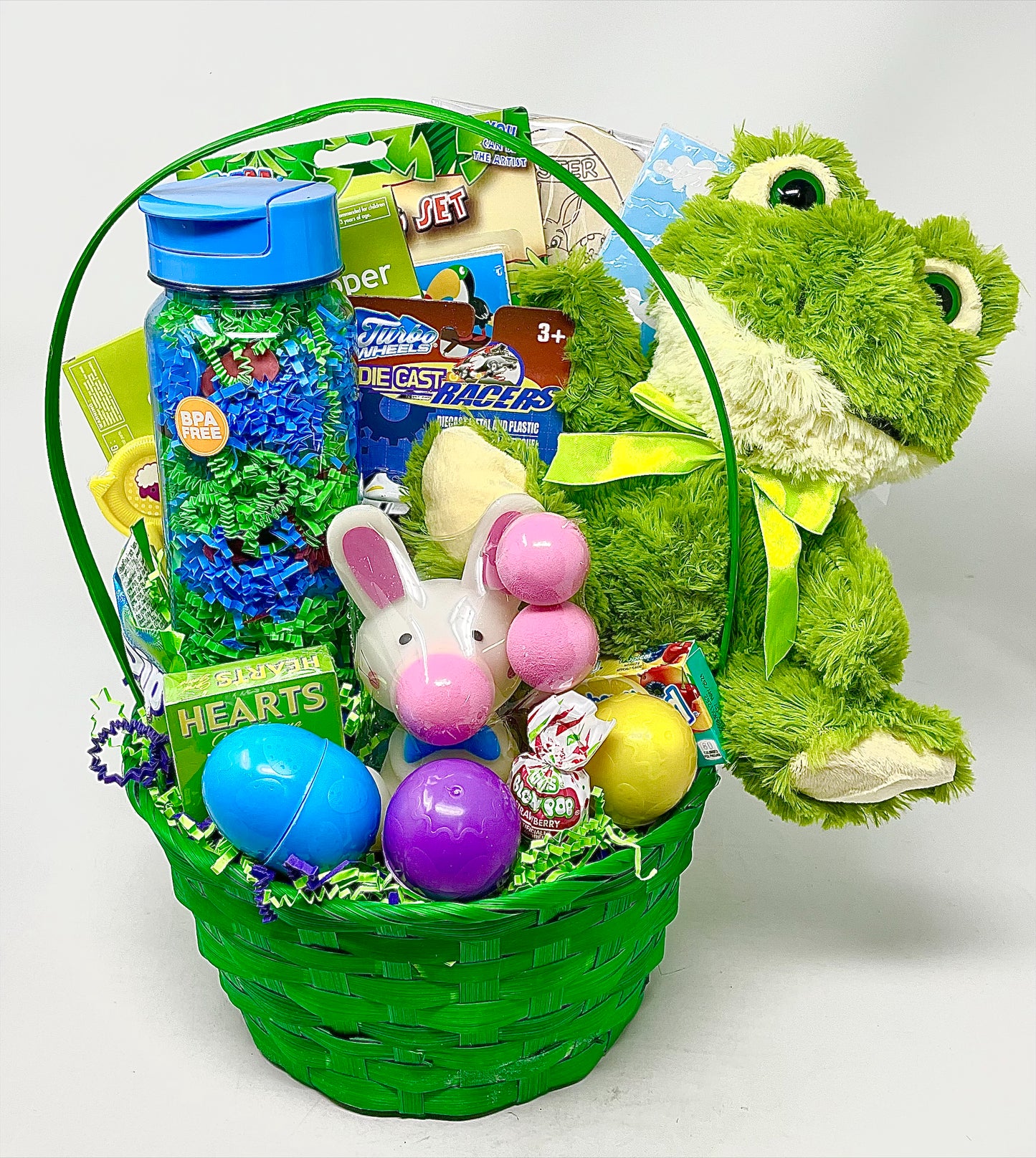 Green Frog Prefilled Easter Basket