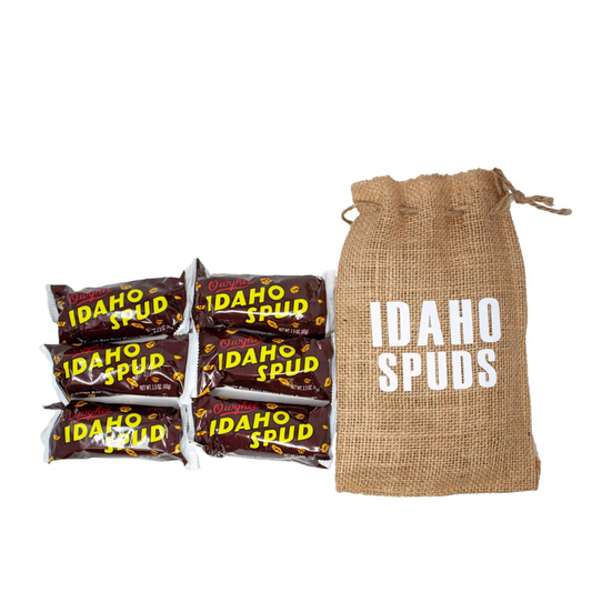 Famous Idaho Spud Candy Bars in Keepsake Burlap Sack
