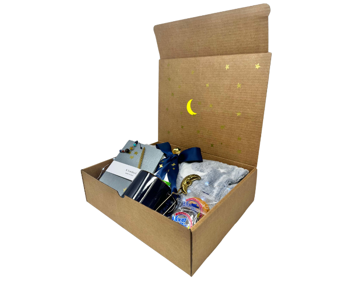 Cozy(Glow In The Dark) Blanket Gift Set Box Moon and Stars Theme