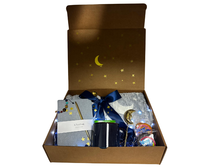 Cozy(Glow In The Dark) Blanket Gift Set Box Moon and Stars Theme