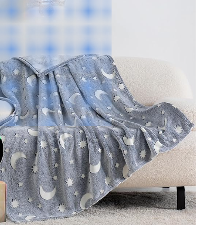Cozy(Glow In The Dark) Blanket Gift Set Box Moon and Stars Theme