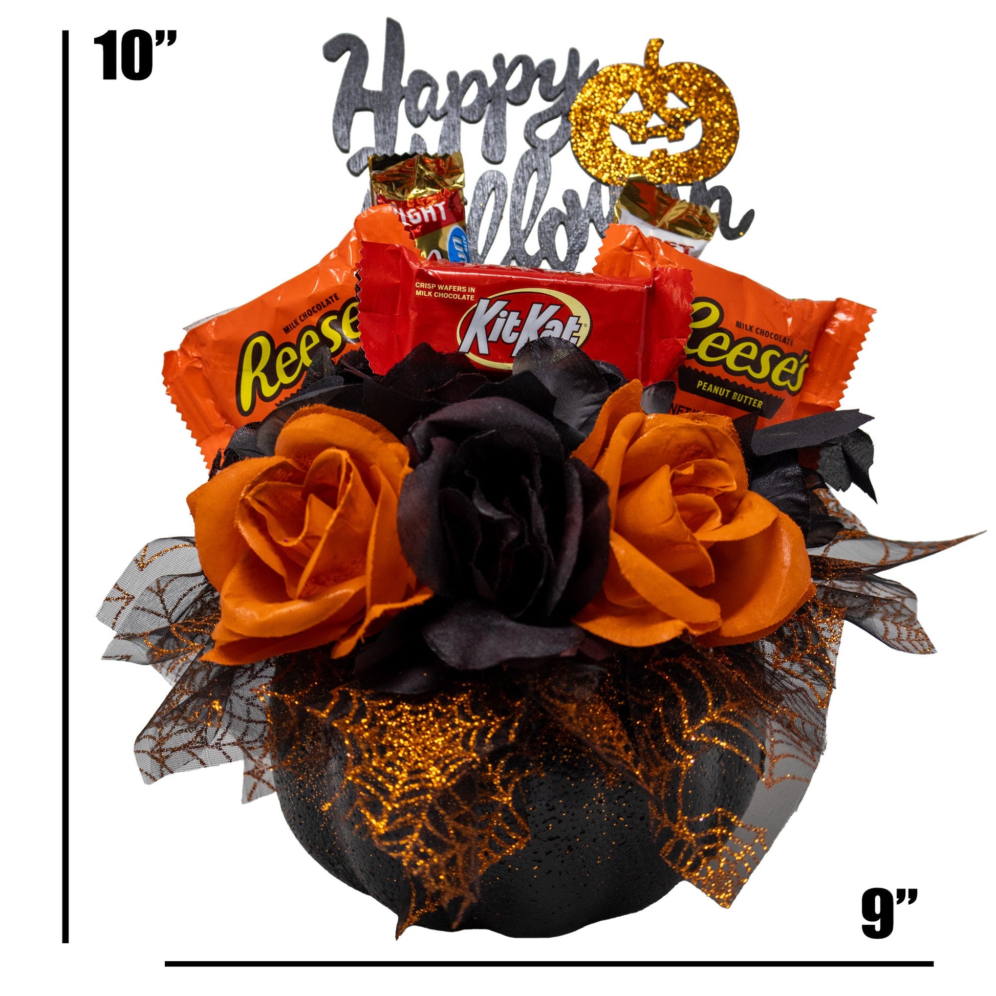 Black Pumpkin Floral Candy Bouquet