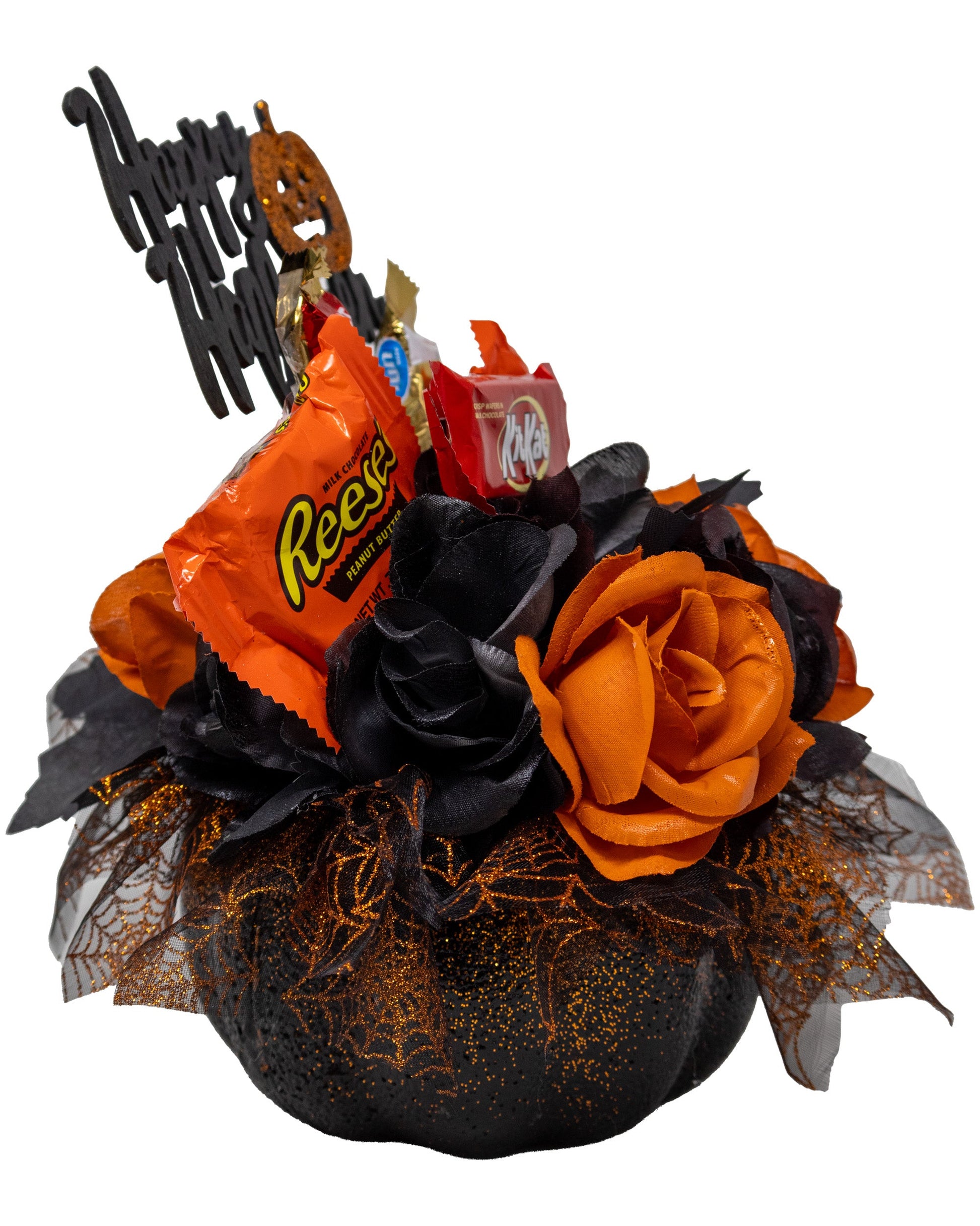 Black Pumpkin Floral Candy Bouquet