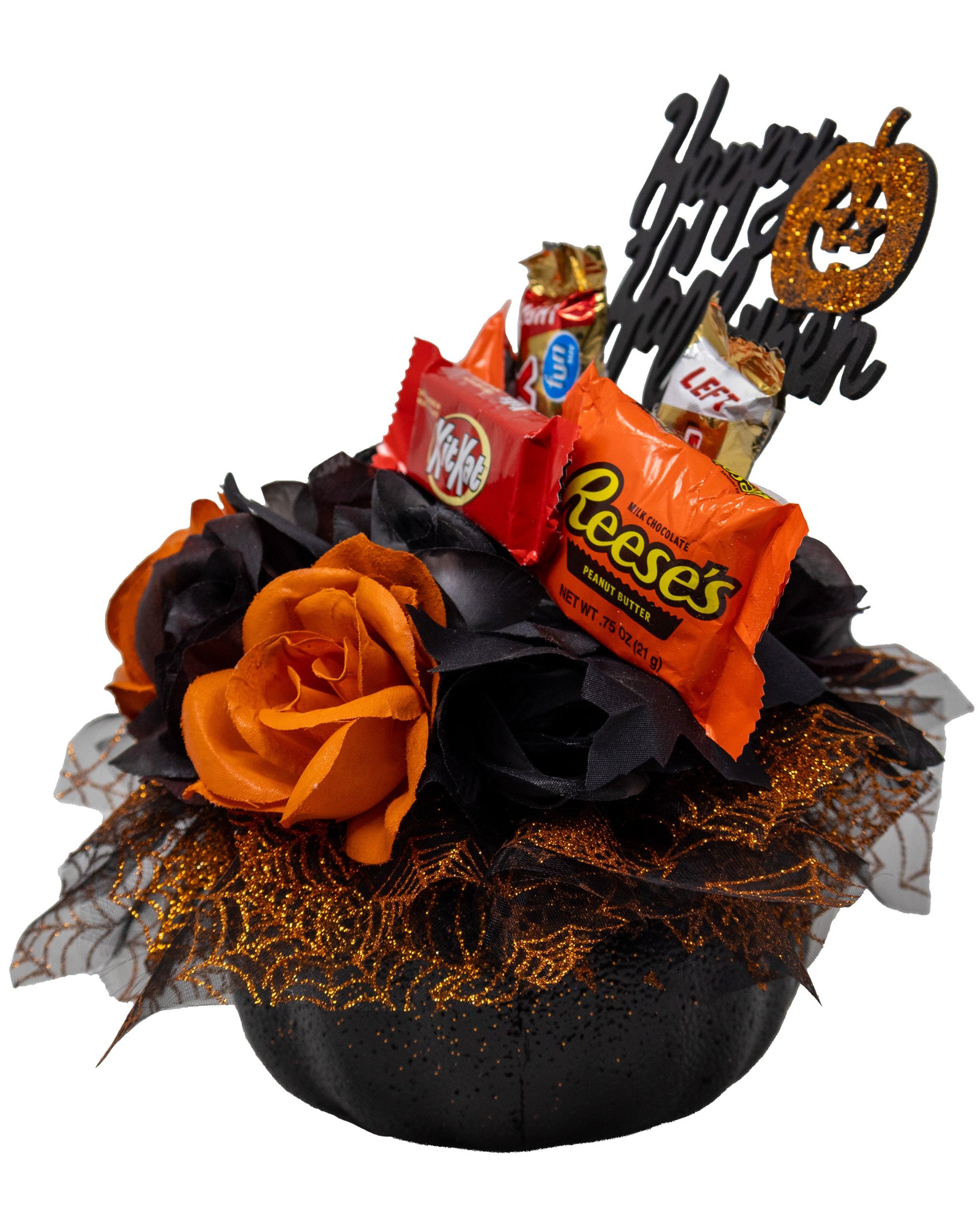 Black Pumpkin Floral Candy Bouquet