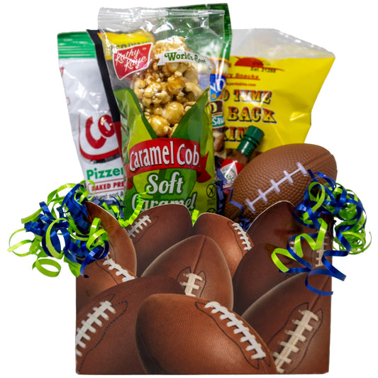 NFL Football Kickoff Snack Box Custom Team Colors for: Seahawks, Chiefs, Packers, Dolphins, Patriots, Raiders,Eagles, Cowboys, Vikings