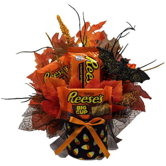 Halloween Reese's Candy and Floral Bouquet
