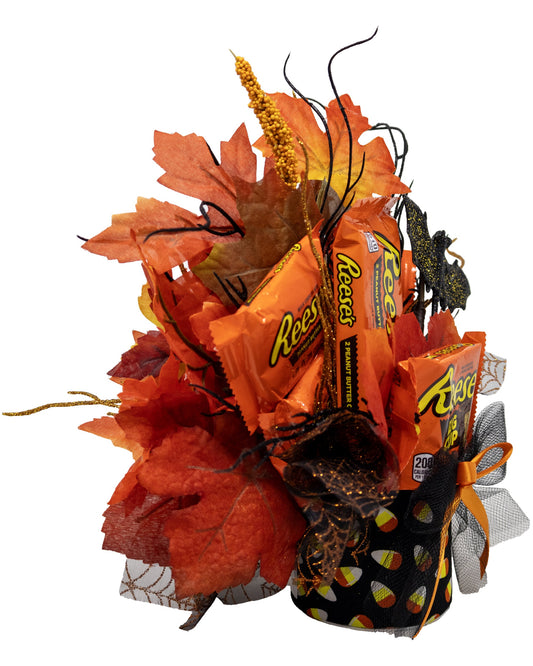 Halloween Reese's Candy and Floral Bouquet