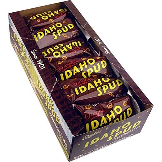 Owyhee Idaho Spud Chocolate Candy Bars 18 count case open box