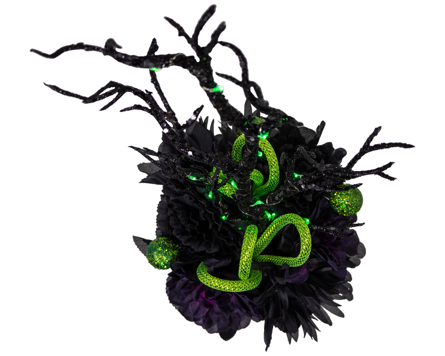 Spooky Halloween Floral Arrangement With Fairy Lights