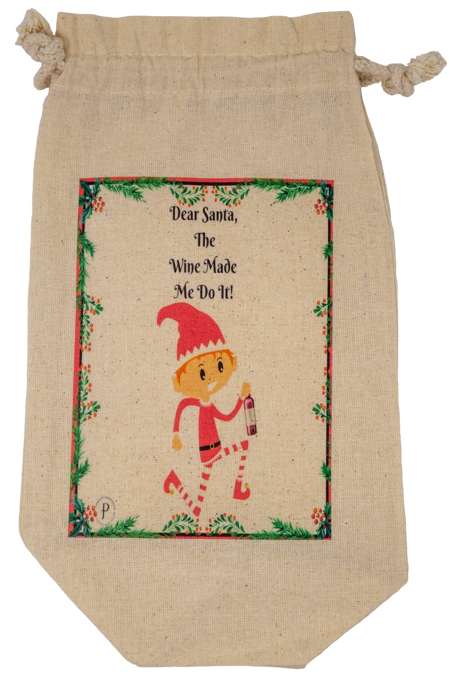 Dear Santa The Wine Made Me Do It Gift Bag for Liquor, Whiskey and Wine Bottles