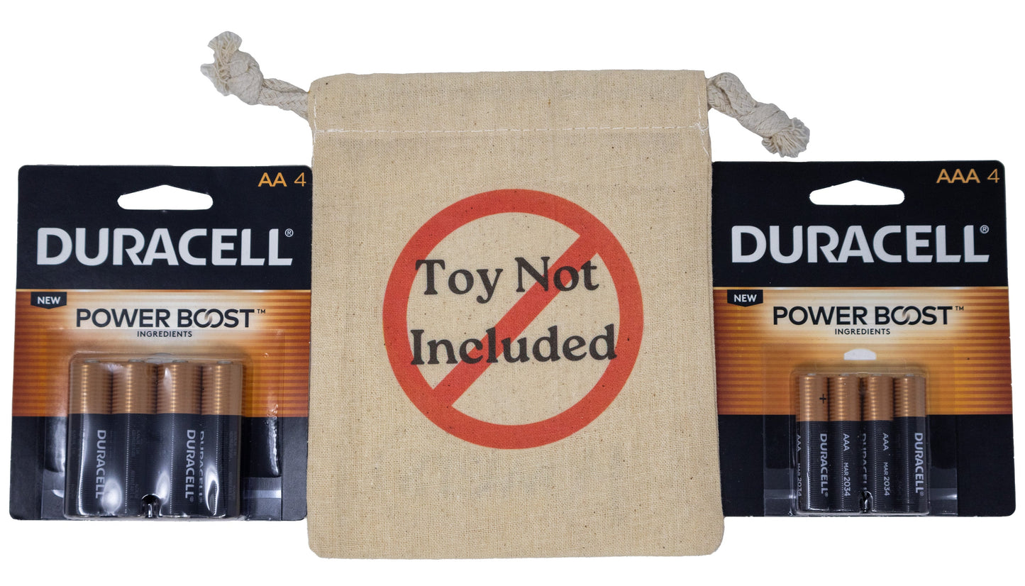Toy Not Included Funny Gag Gift with Batteries and Keepsake Bag