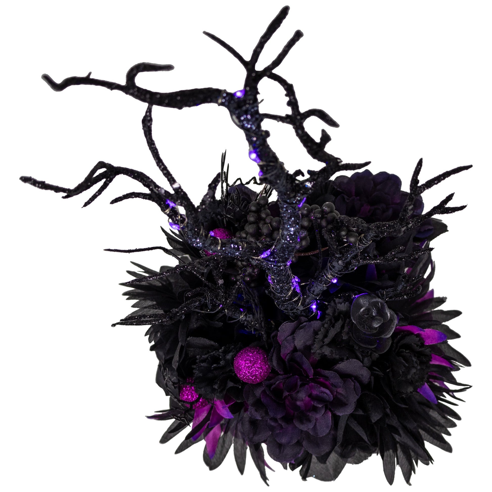 Wicked Halloween Floral Arrangement With Fairy Lights