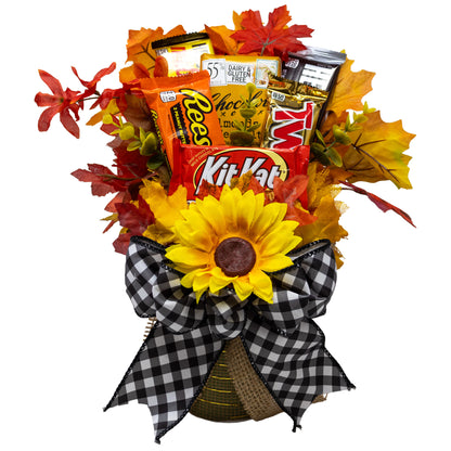 Autumn Sunflowers & Chocolate Candy Bouquet