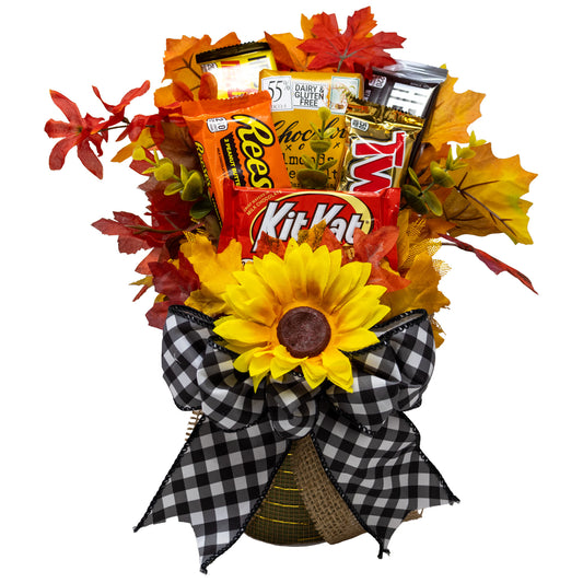 Autumn Sunflowers & Chocolate Candy Bouquet