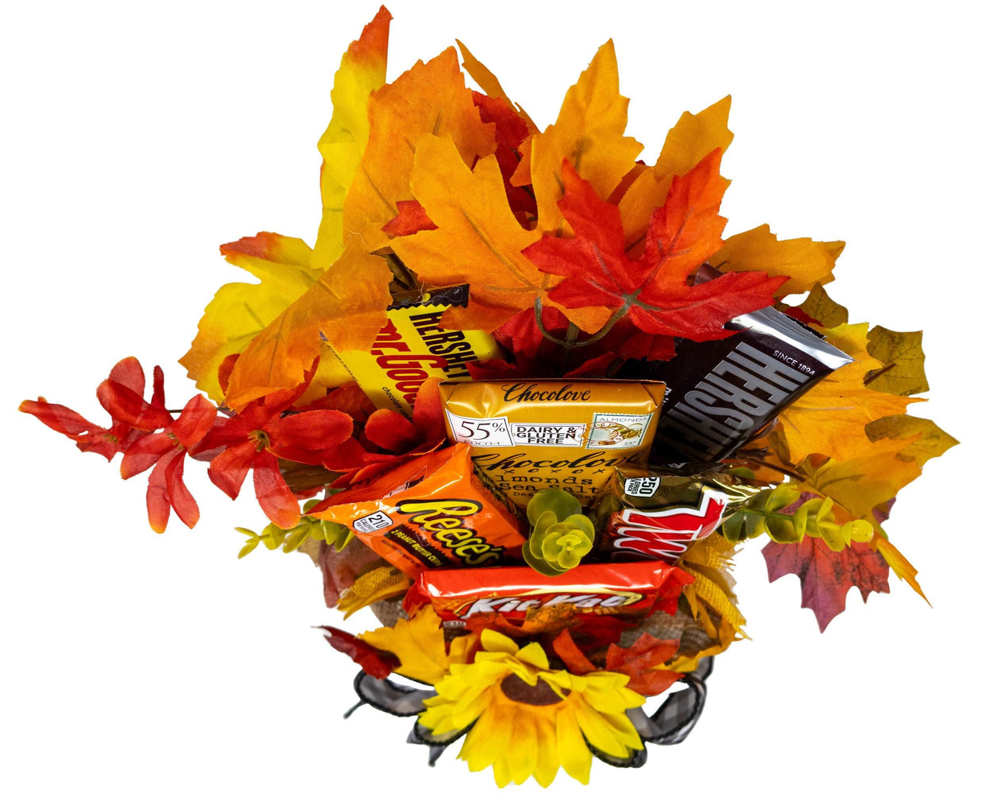 Autumn Sunflowers & Chocolate Candy Bouquet