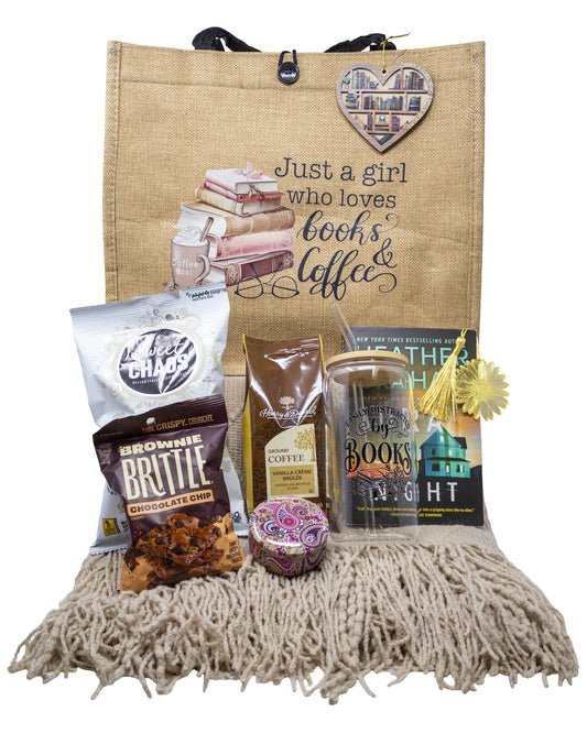 Book & Coffee Lover Gift Tote Bag | "Just a Girl Who Loves Books & Coffee"
