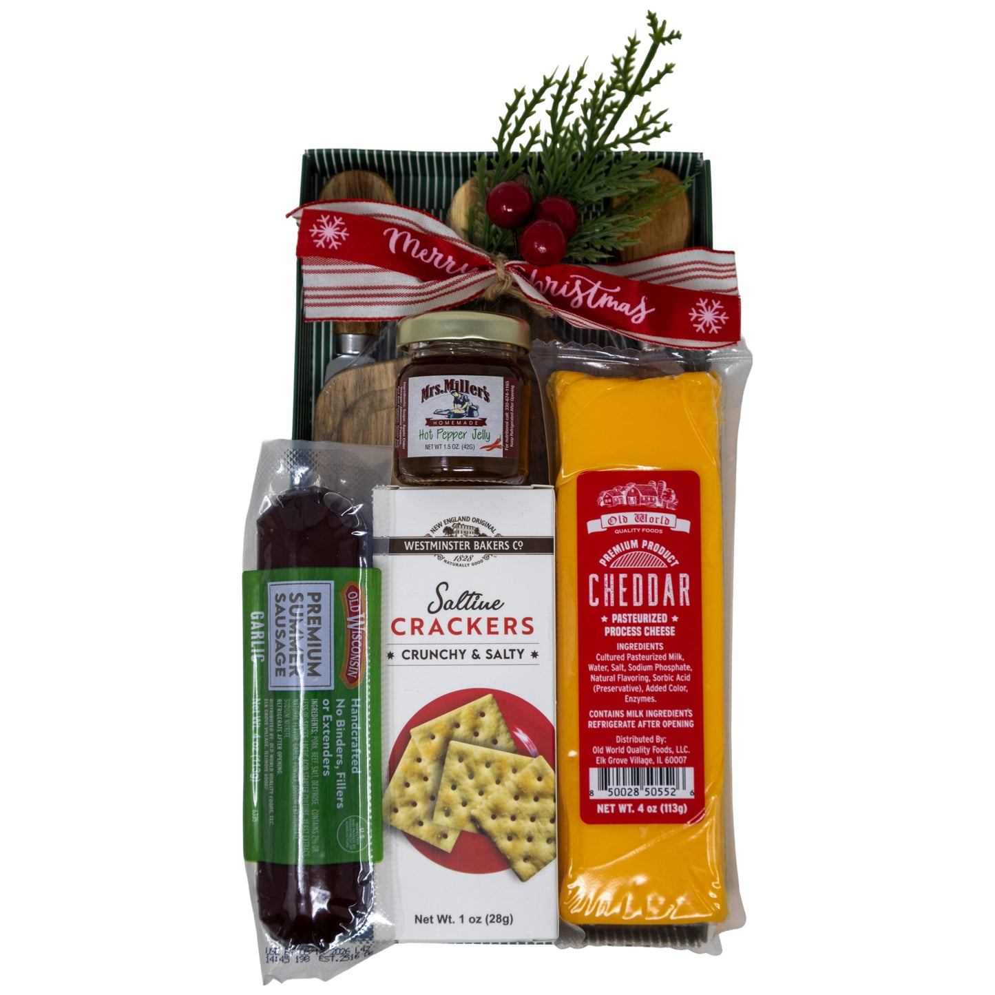 Holiday Charcuterie Board with Meat and Cheese Gift Set