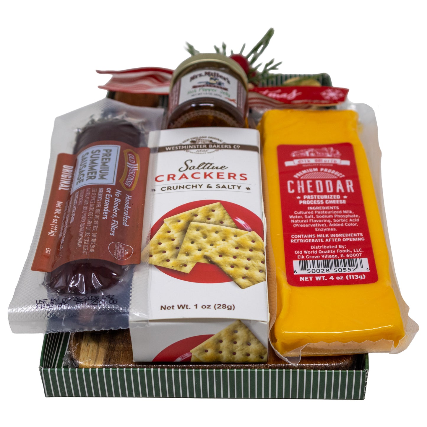Holiday Charcuterie Board with Meat and Cheese Gift Set