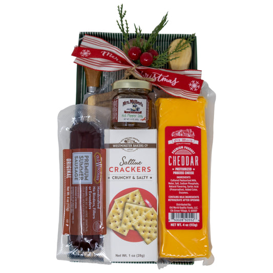 Holiday Charcuterie Board with Meat and Cheese Gift Set