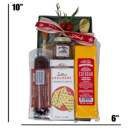 Holiday Charcuterie Board with Meat and Cheese Gift Set