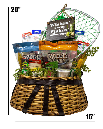 Wish I Was Fishing Creel Gift Basket – Powers Handmade Gifts