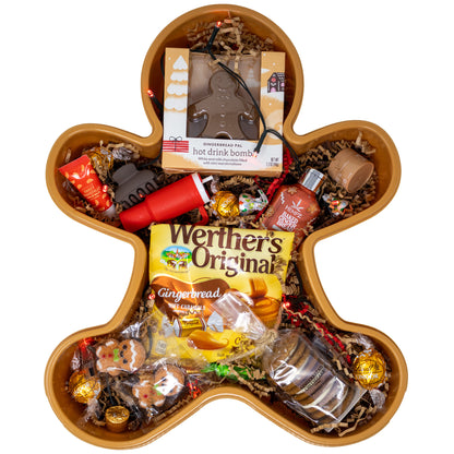 Gingerbread Man Snacks and Spa Gift Box for Women