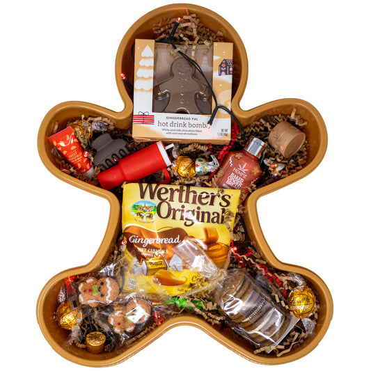 Gingerbread Man Snacks and Spa Gift Box for Women