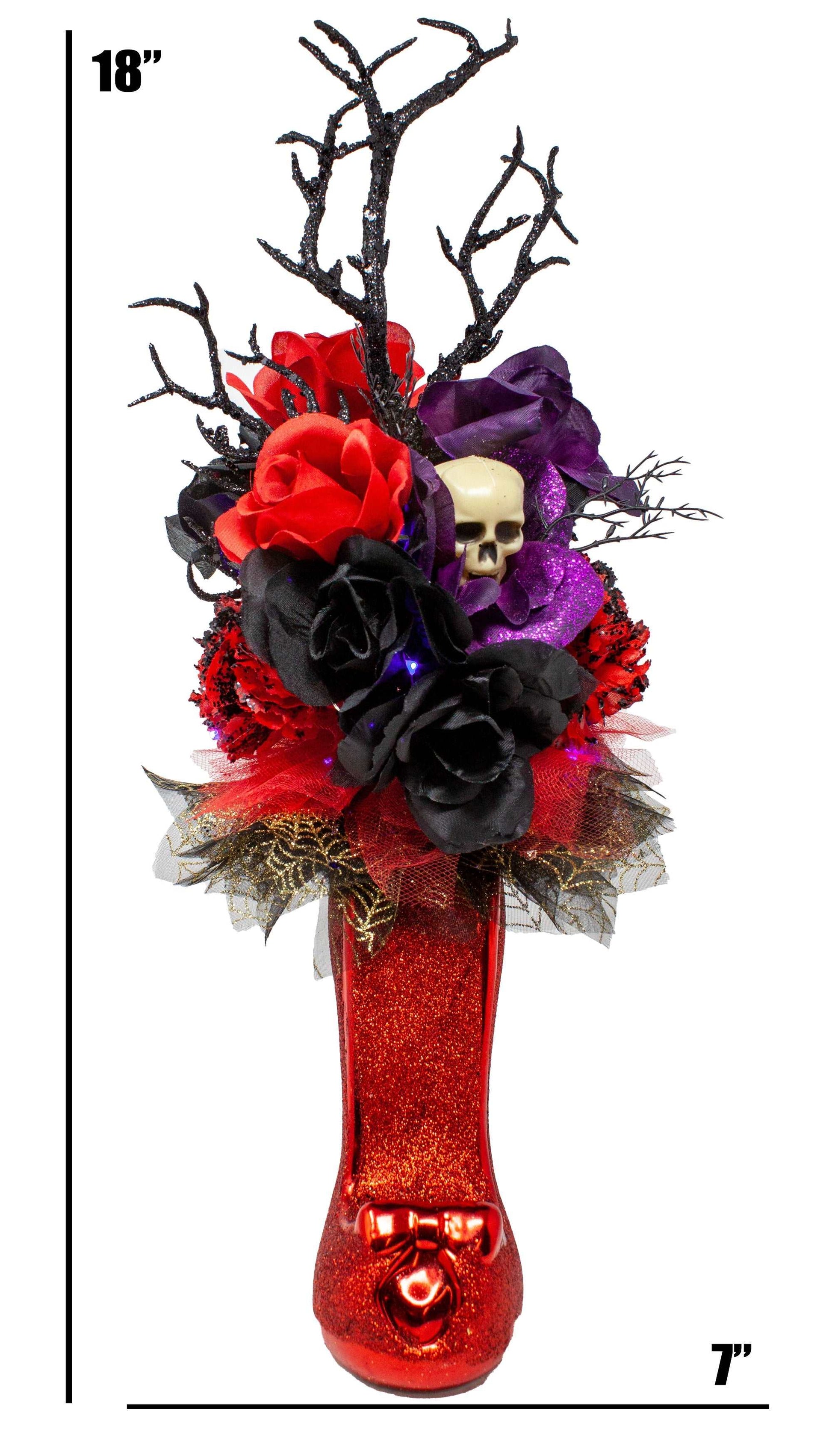 Gothic Red High Heel Floral Arrangement