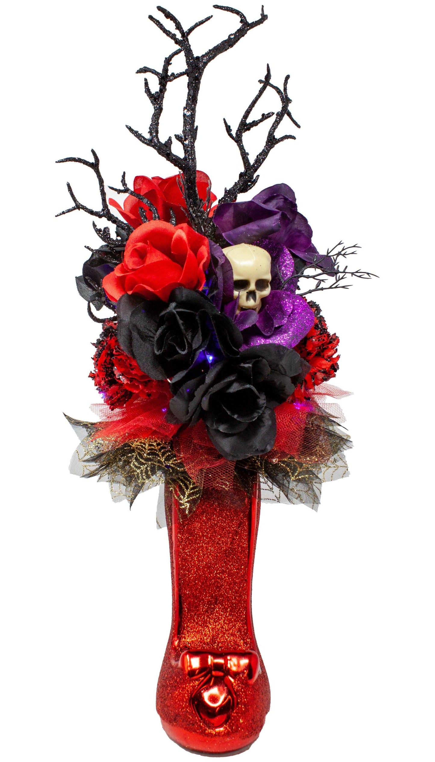 Gothic Red High Heel Floral Arrangement