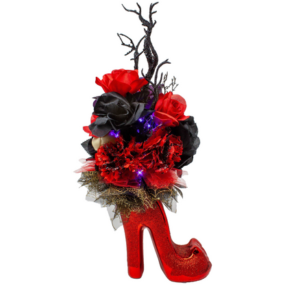 Gothic Red High Heel Floral Arrangement