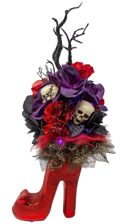 Gothic Red High Heel Floral Arrangement