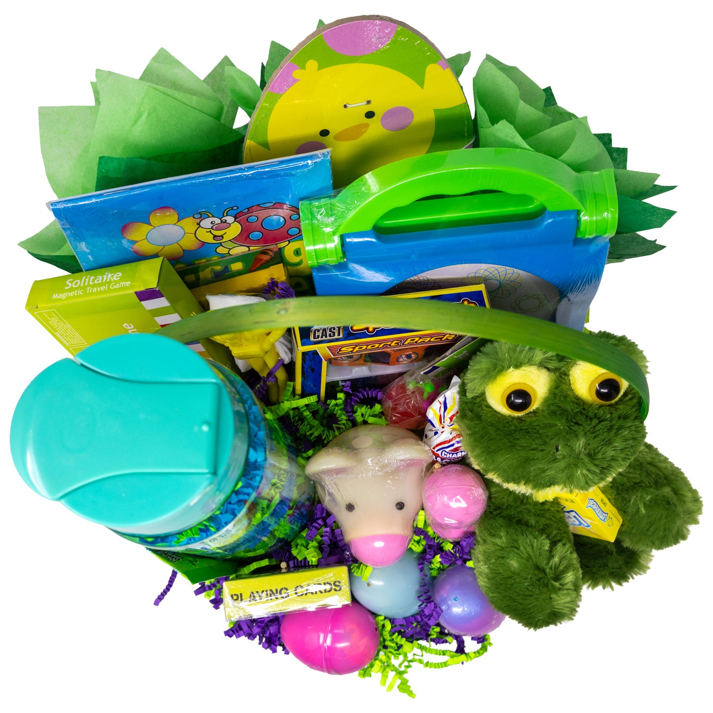 Green Frog Prefilled Easter Basket