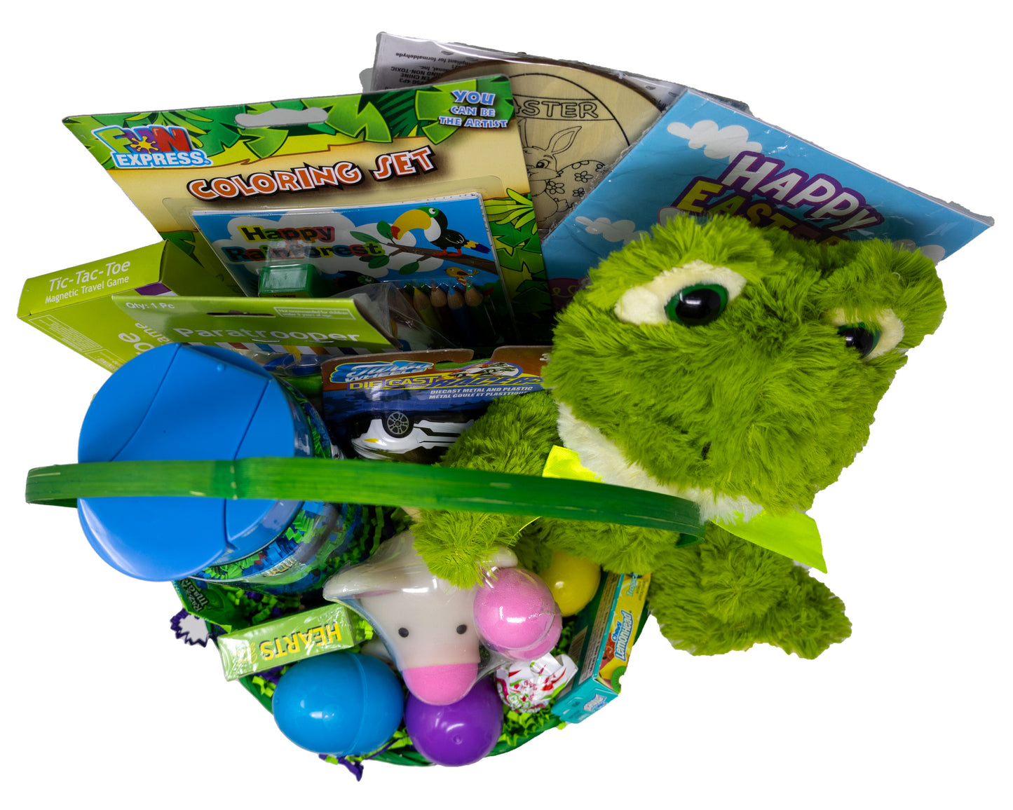 Green Frog Prefilled Easter Basket