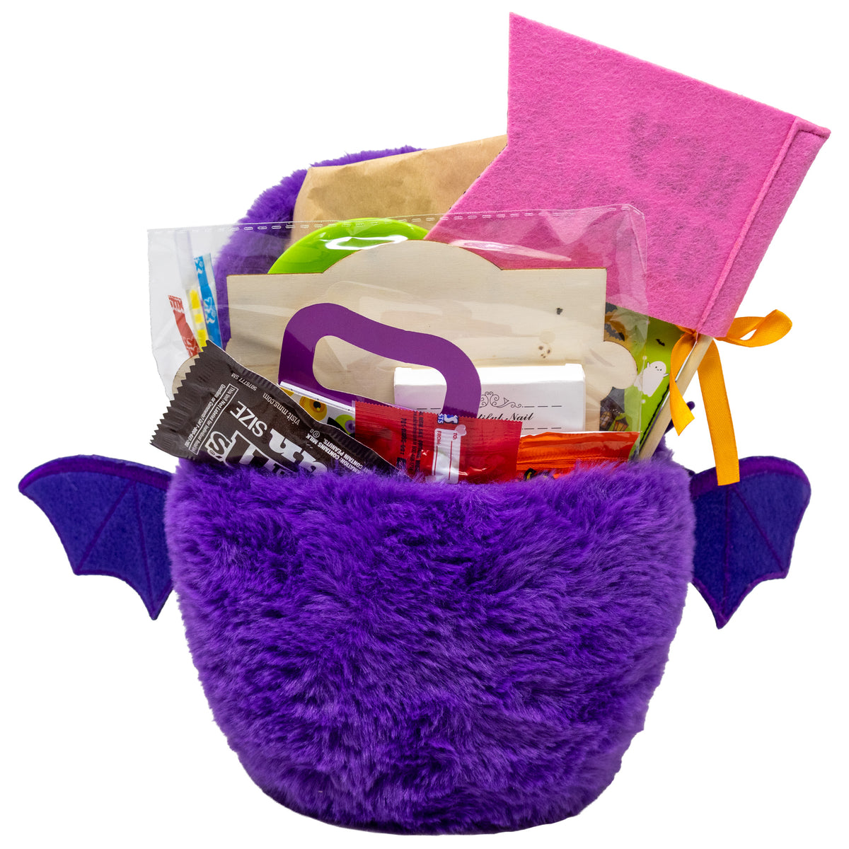 Halloween Fuzzy Bat Prefilled Boo Basket