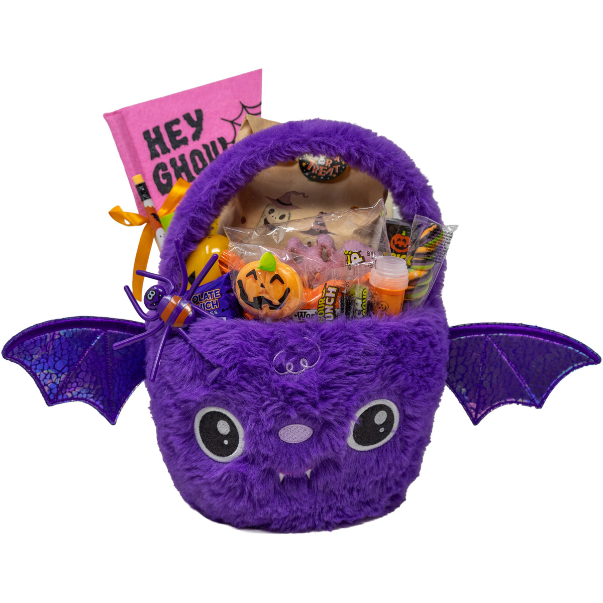 Halloween Fuzzy Bat Prefilled Boo Basket