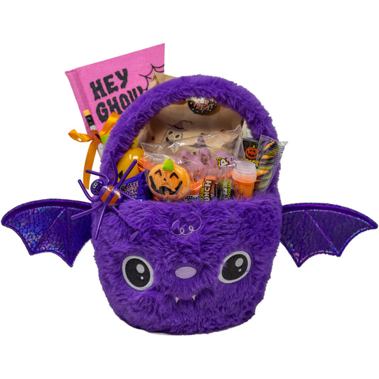 Halloween Fuzzy Bat Prefilled Boo Basket