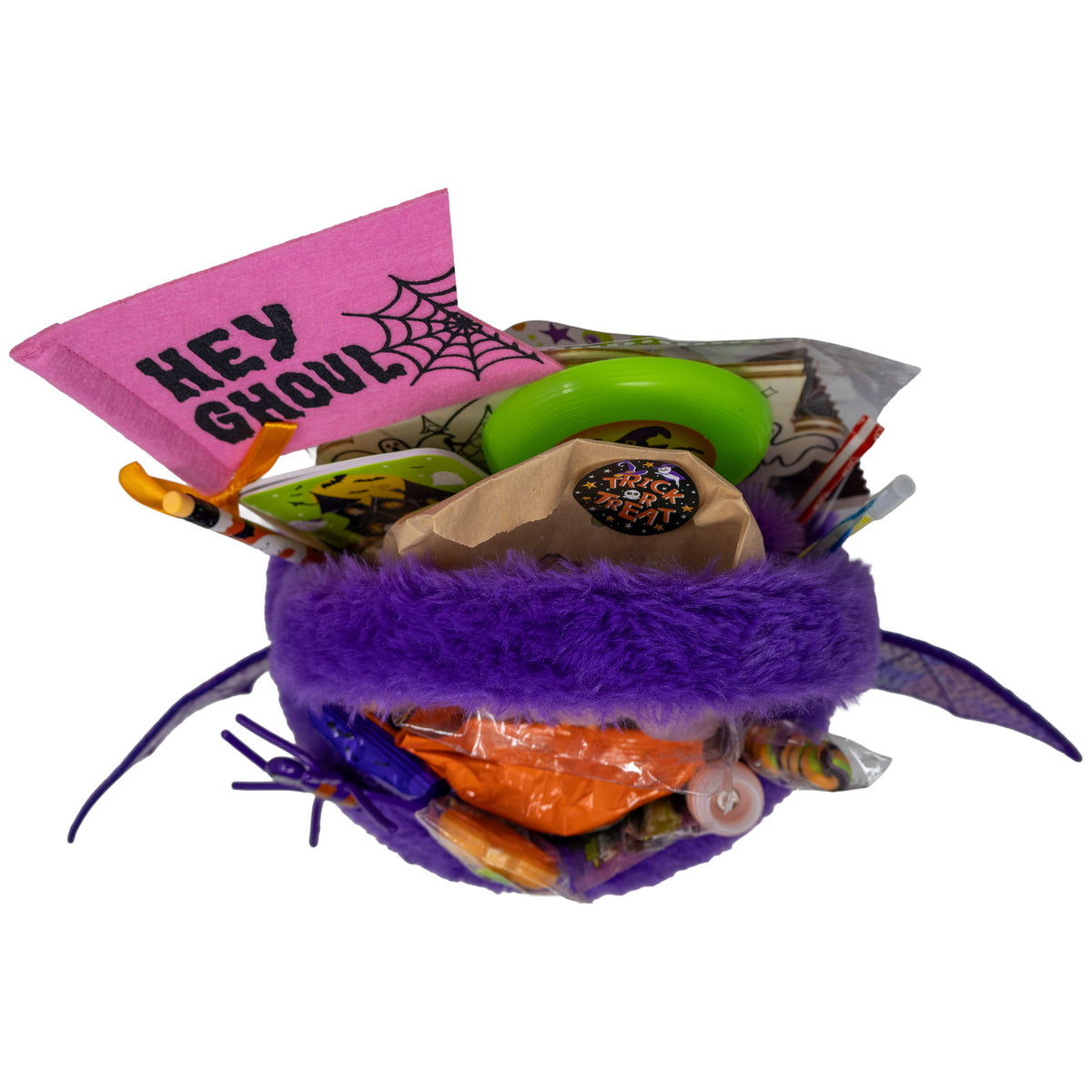 Halloween Fuzzy Bat Prefilled Boo Basket