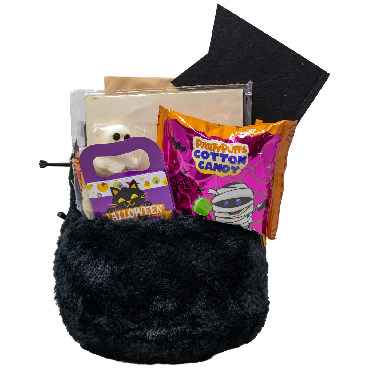 Halloween Fuzzy Cat Prefilled Boo Basket