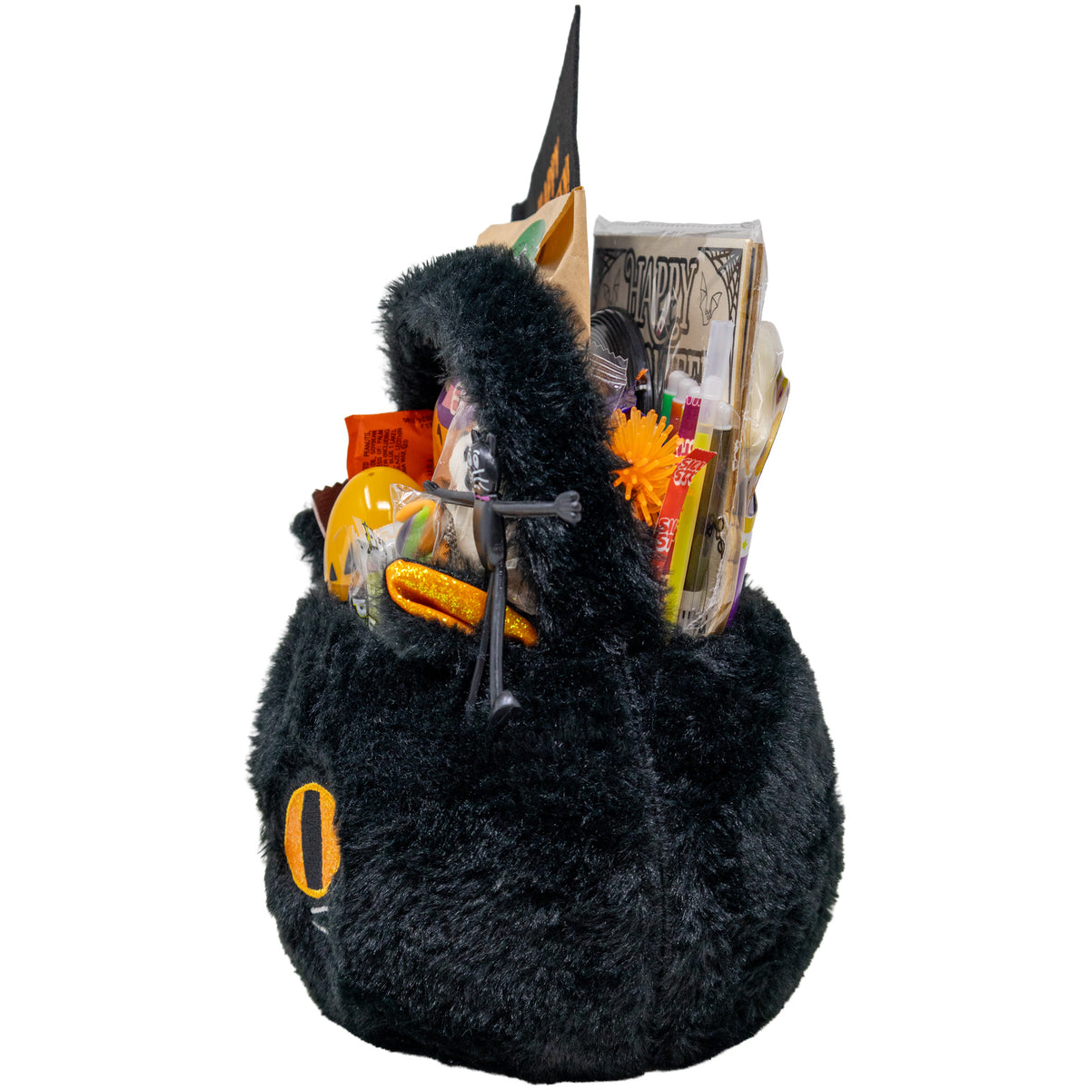 Halloween Fuzzy Cat Prefilled Boo Basket