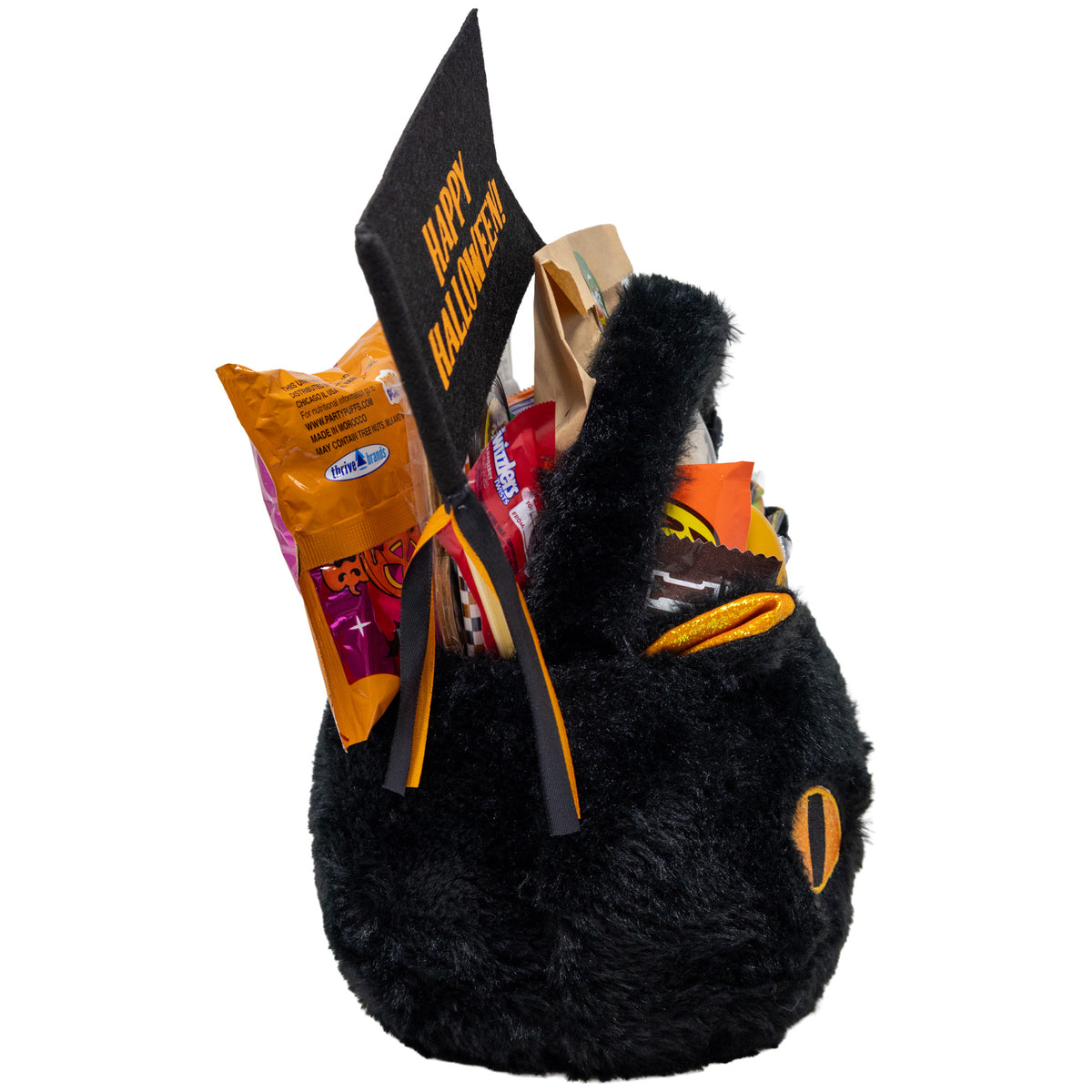 Halloween Fuzzy Cat Prefilled Boo Basket