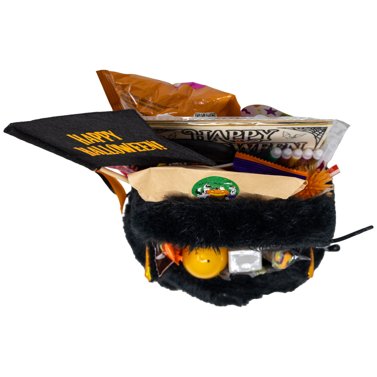 Halloween Fuzzy Cat Prefilled Boo Basket
