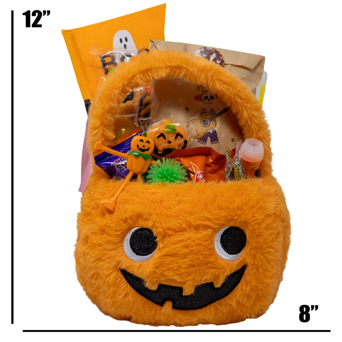Halloween Fuzzy Pumpkin Prefilled Boo Basket