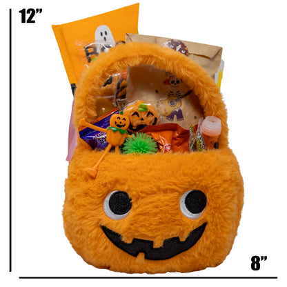 Halloween Fuzzy Pumpkin Prefilled Boo Basket