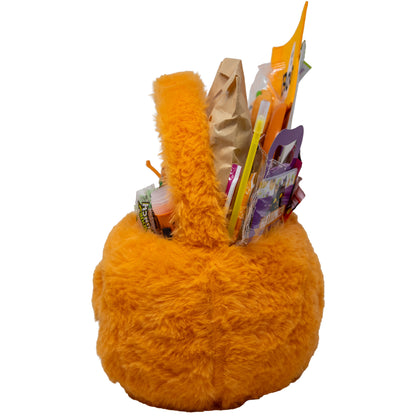Halloween Fuzzy Pumpkin Prefilled Boo Basket
