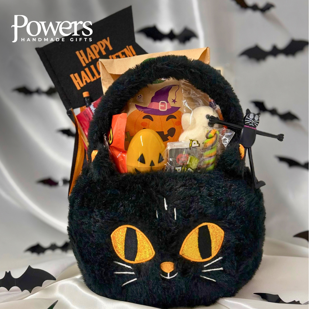 Halloween Fuzzy Cat Prefilled Boo Basket