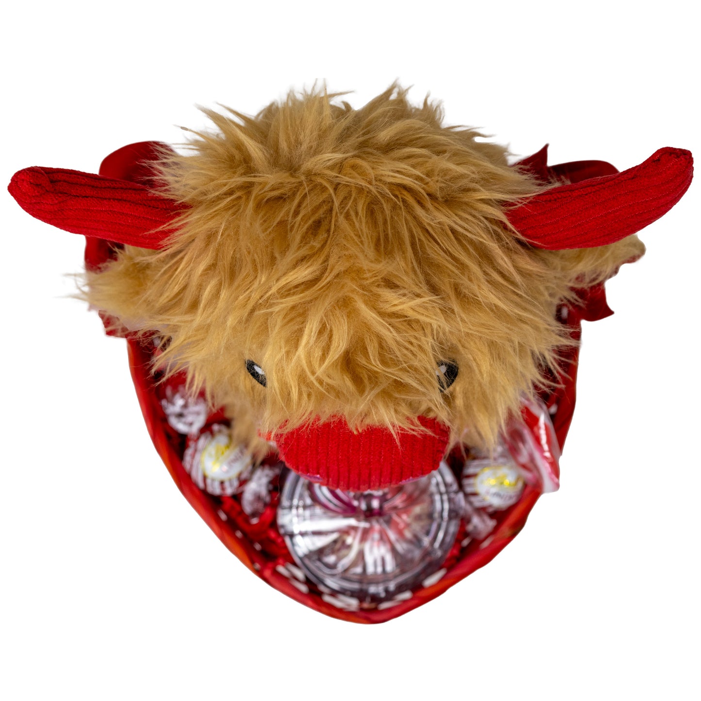 Highland Cow and Keepsake Jewelry Box Valentine Gift Basket with Chocolates