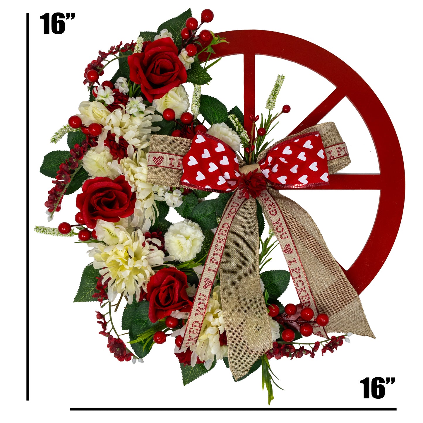 I Picked You Valentine's Wheel Wreath