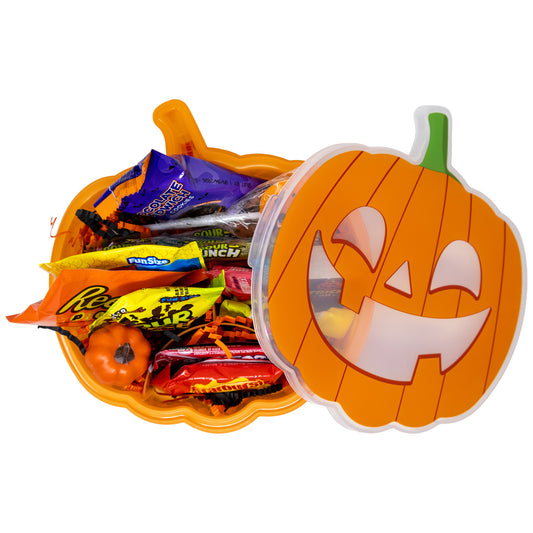 Jack-O-Lantern Halloween Snackle Box with Candy & Game