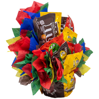 M&M's Chocolate Candy Bouquet Gift with Fun Size Snack Pack