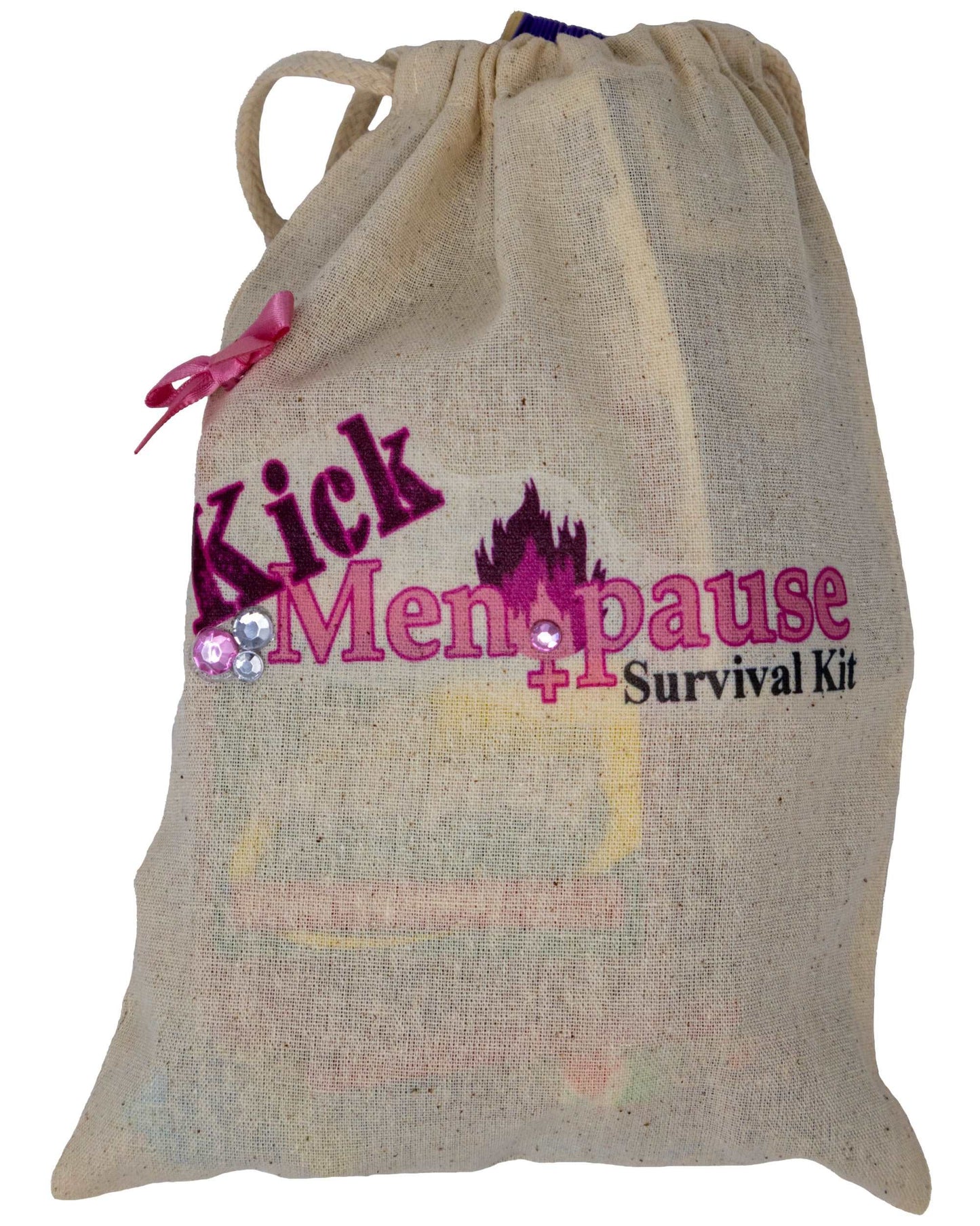 Funny Menopause Gift Set for Women with Survival Kit, Metal Sign and Display Stand